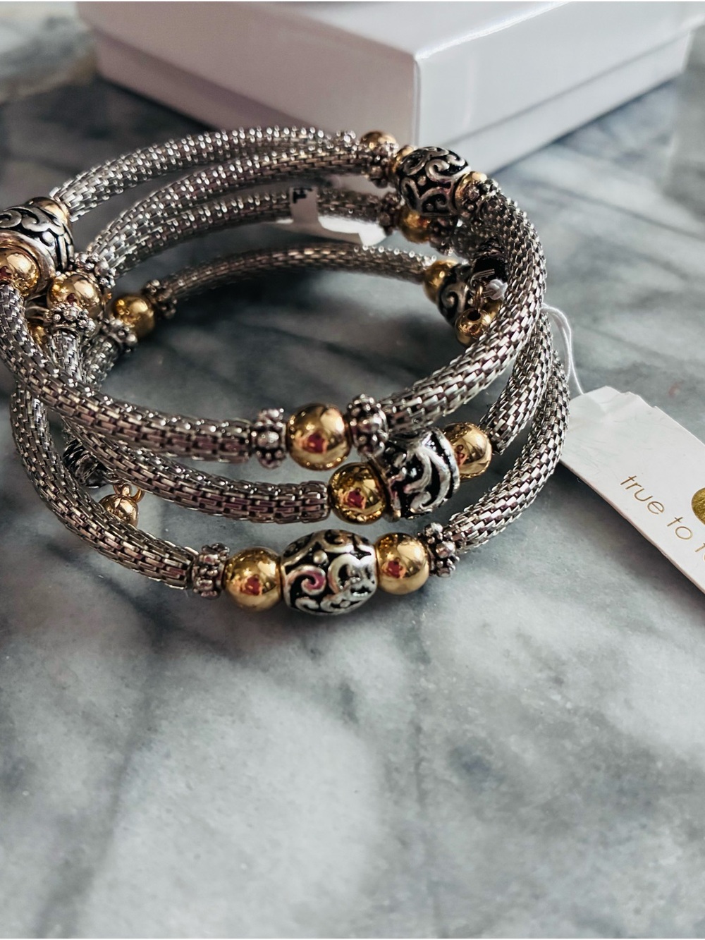 NEW True to Form Two-Tone Coil Wrap Bracelet
